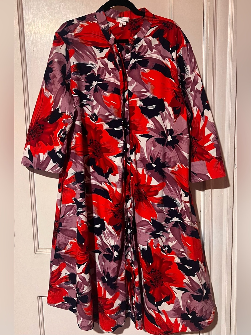 Zuri Red Floral A-Line Dress
